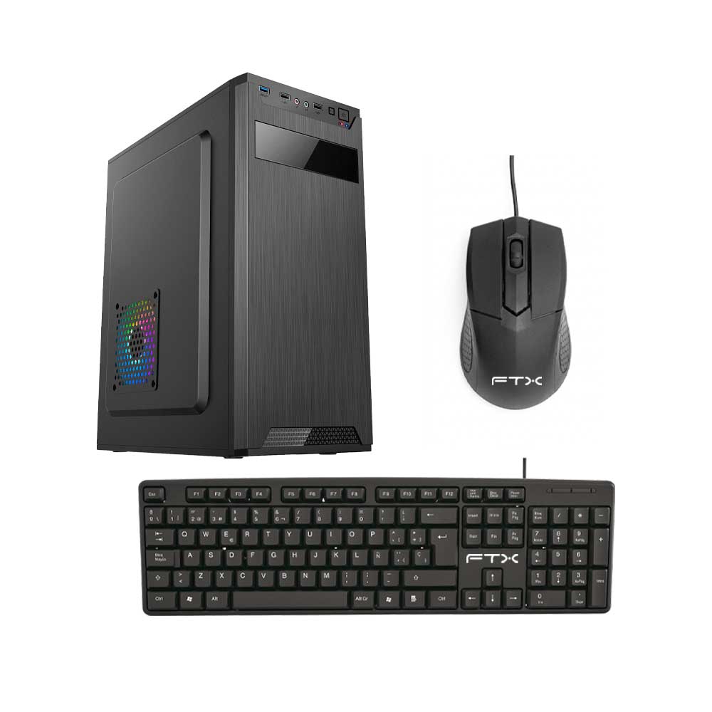 GABINETE KIT FTX PCC-5W5SK C/FUENTE 500W MOUSE+TECL/ESP ATX/MATX/ITX